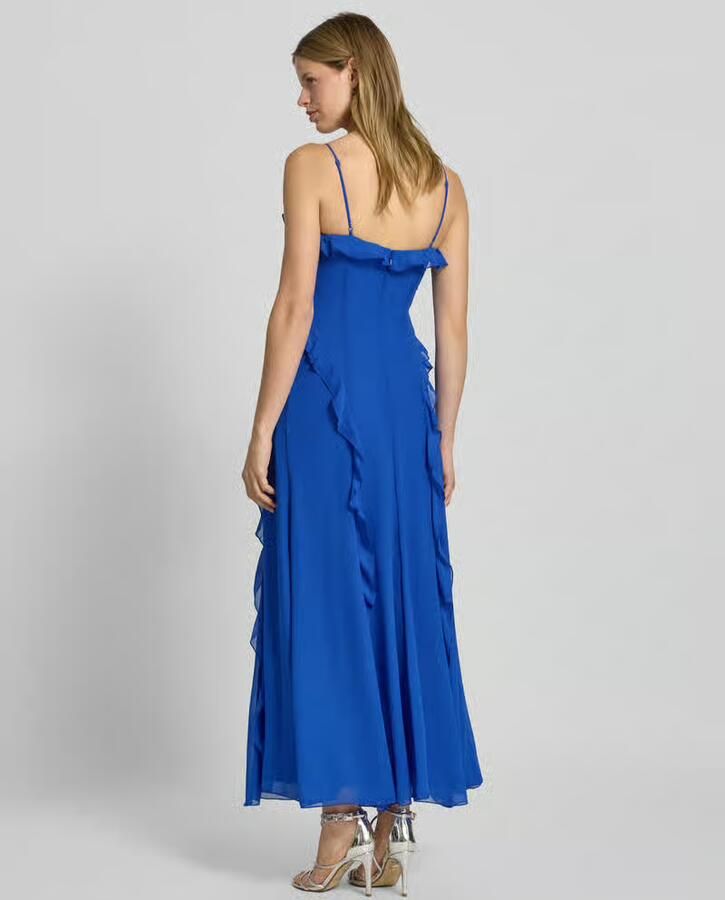 Bardot Avondjurk met V-hals en volants model 'VERIS'