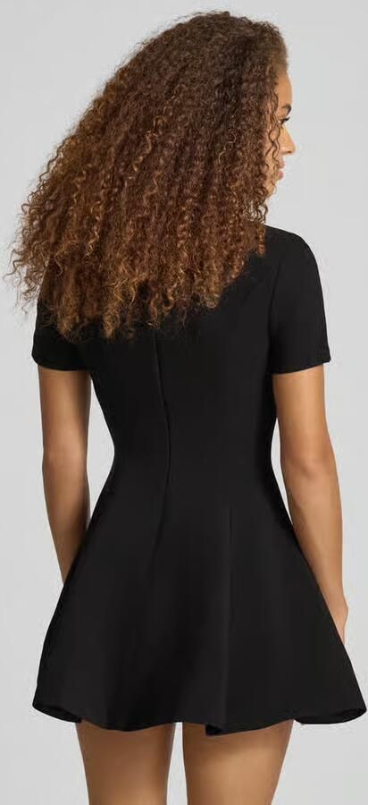 Bardot Cocktailjurk met geribde ronde hals model 'ZEPHYRA'