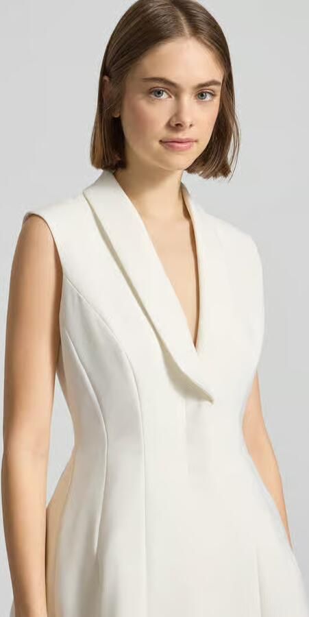 Bardot cocktailjurk met sjaalkraag model 'DESTENE HOURGLASS'