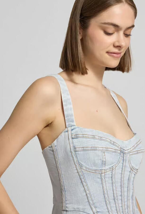 Bardot Denimjurk met sierstiksels model 'LILAH'