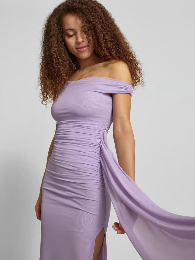 Bardot maxi-jurk met drapering model 'LAYANA'