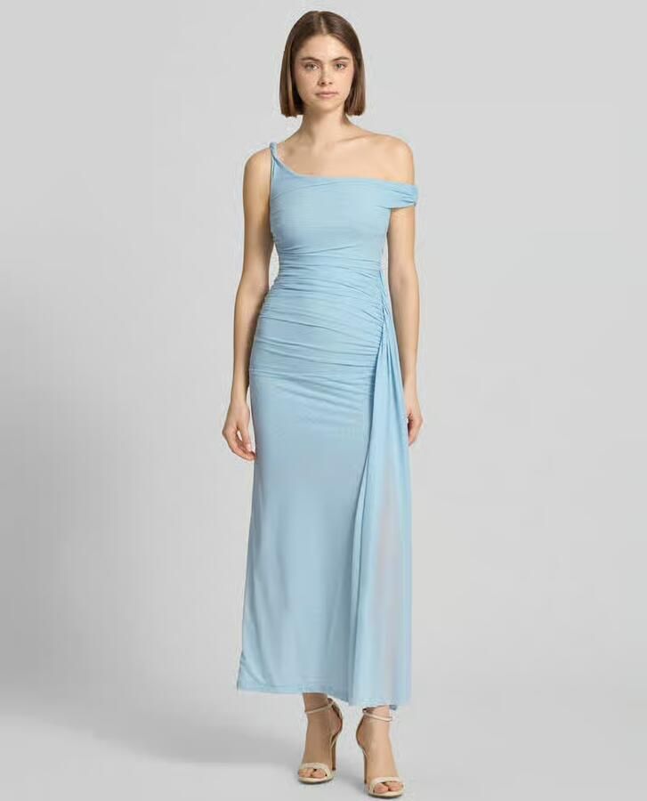 Bardot maxi-jurk met drapering model 'LAYANA' - Foto 3