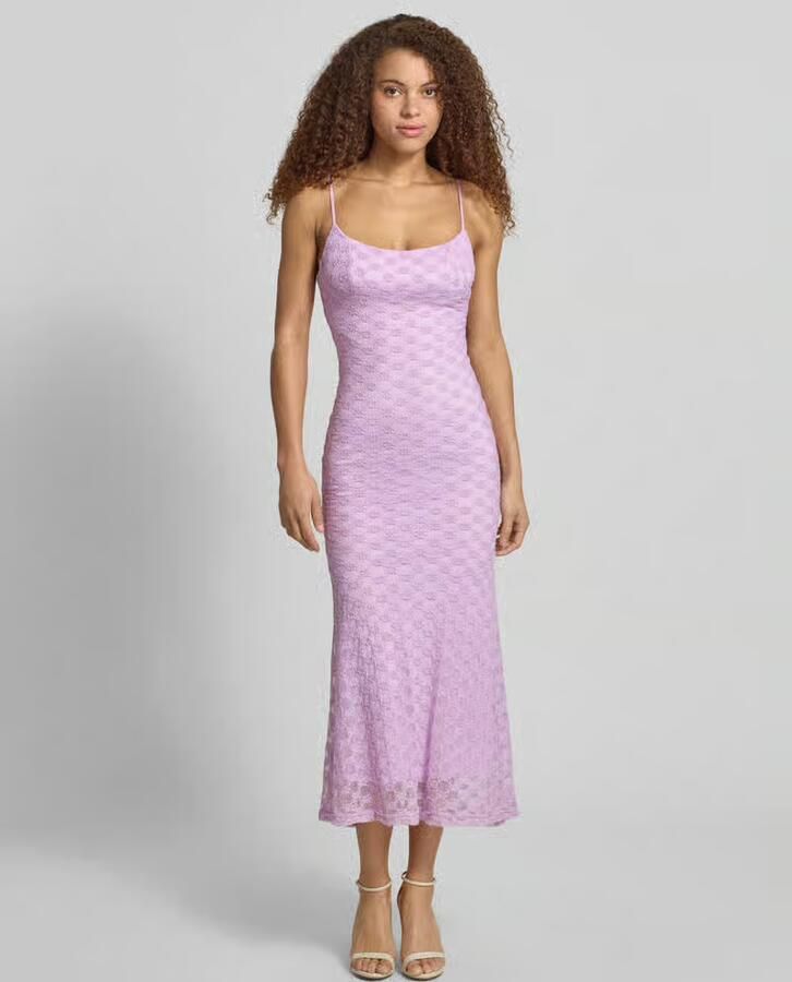 Bardot slim fit midi-jurk met all-over kant met bloemenmotief - Foto 3