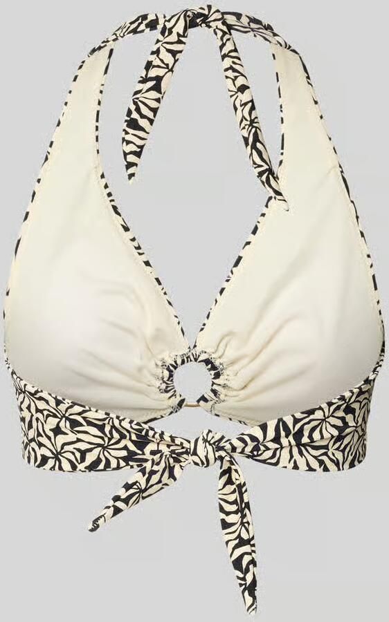 Barts voorgevormde halter bikinitop Mahry zwart ecru - Foto 5