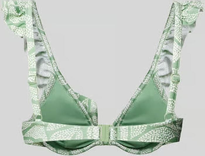 Barts voorgevormde beugel bikinitop Akamu met ruches groen wit