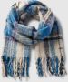 Barts geruite sjaal met franjes Loriant blauw ecru - Thumbnail 2