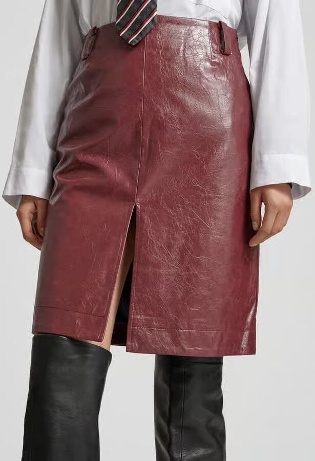 BAUM & PFERDGARTEN Knielange rok in leerlook