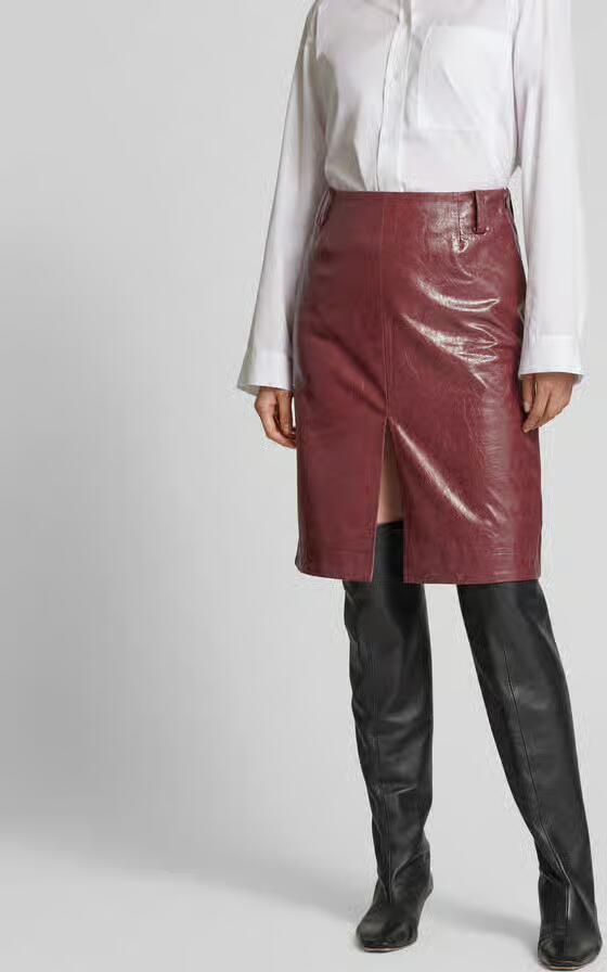 BAUM & PFERDGARTEN Knielange rok in leerlook - Foto 3