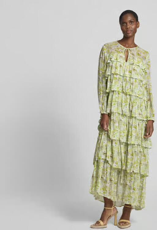 BAUM & PFERDGARTEN Maxi-jurk van viscose in laagjeslook - Foto 2