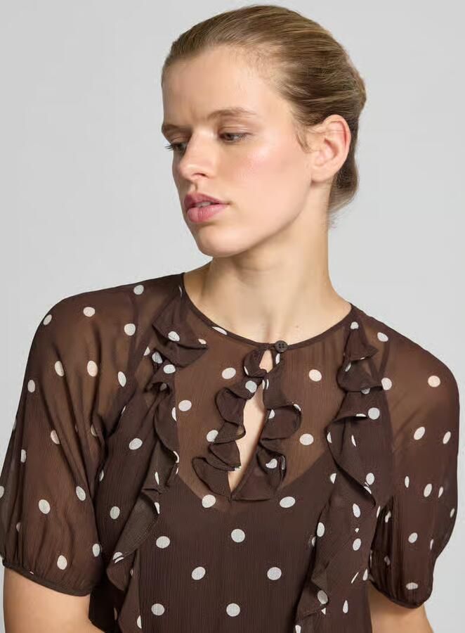BAUM & PFERDGARTEN Regular fit maxi-jurk met ruches