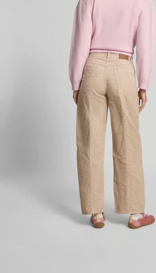 BAUM & PFERDGARTEN straight fit corduroy broek met logopatch - Foto 3