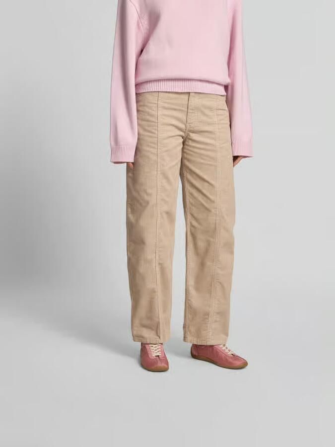 BAUM & PFERDGARTEN straight fit corduroy broek met logopatch - Foto 2