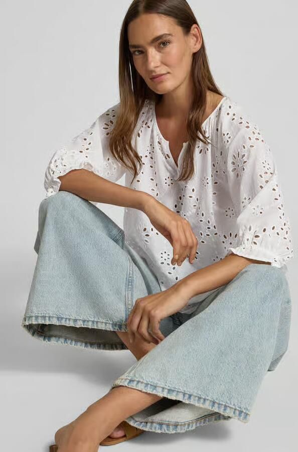 Betty Barclay Blouse met ajourwerk en tuniekkraag