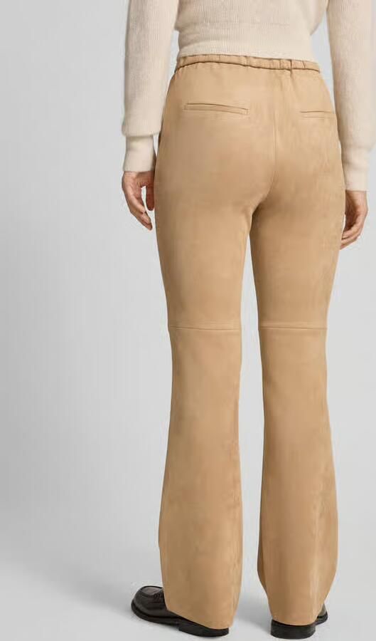 Betty Barclay Flared fit stoffen broek in leerlook model 'September'