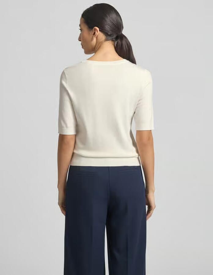 Betty Barclay Gebreid shirt van viscosemix met ronde hals