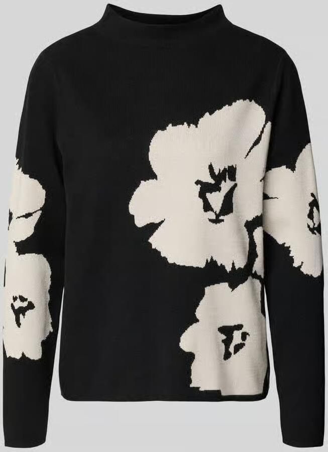 Betty Barclay Gebreide pullover met geribde opstaande kraag