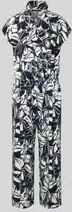Betty Barclay Jumpsuit met sjaalkraag en kapmouwen