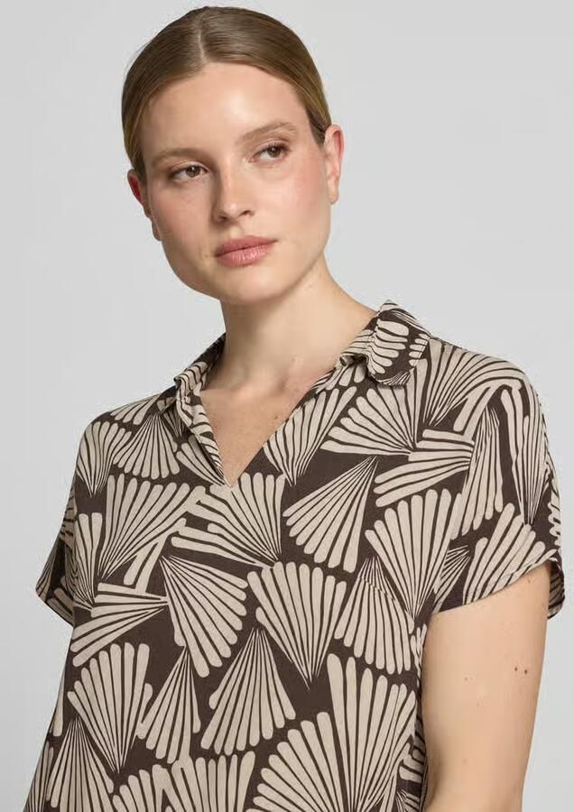 Betty Barclay Knie-lange jurk van viscose met platte kraag