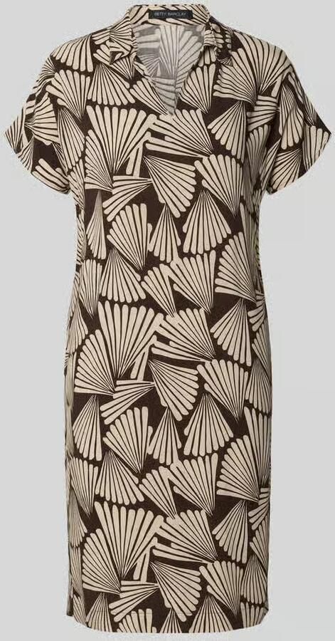 Betty Barclay Knie-lange jurk van viscose met platte kraag - Foto 2