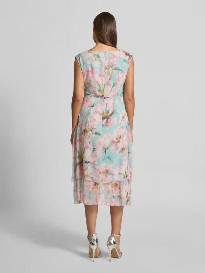 Betty Barclay midi-jurk met strikceintuur