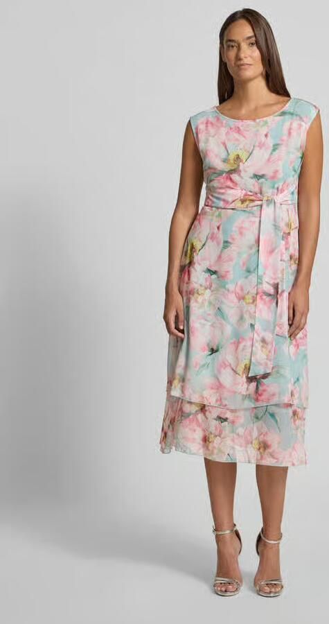 Betty Barclay midi-jurk met strikceintuur - Foto 3
