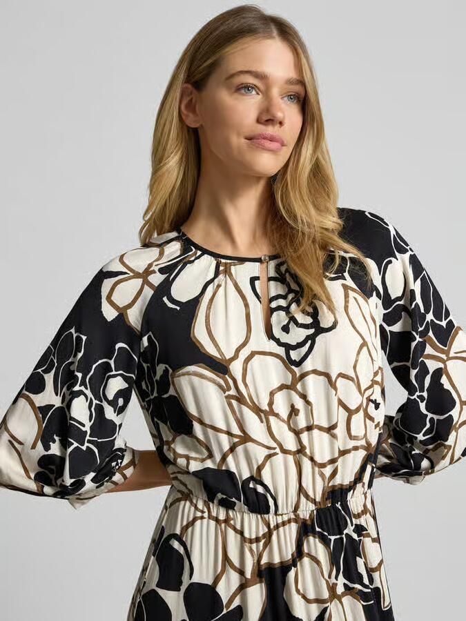Betty Barclay midi-jurk van zuivere viscose met florale all-over print