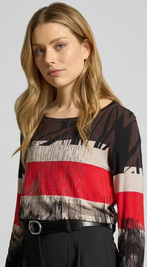Betty Barclay Regular fit shirt met lange mouwen van viscosemix met strass-steentjes - Foto 2