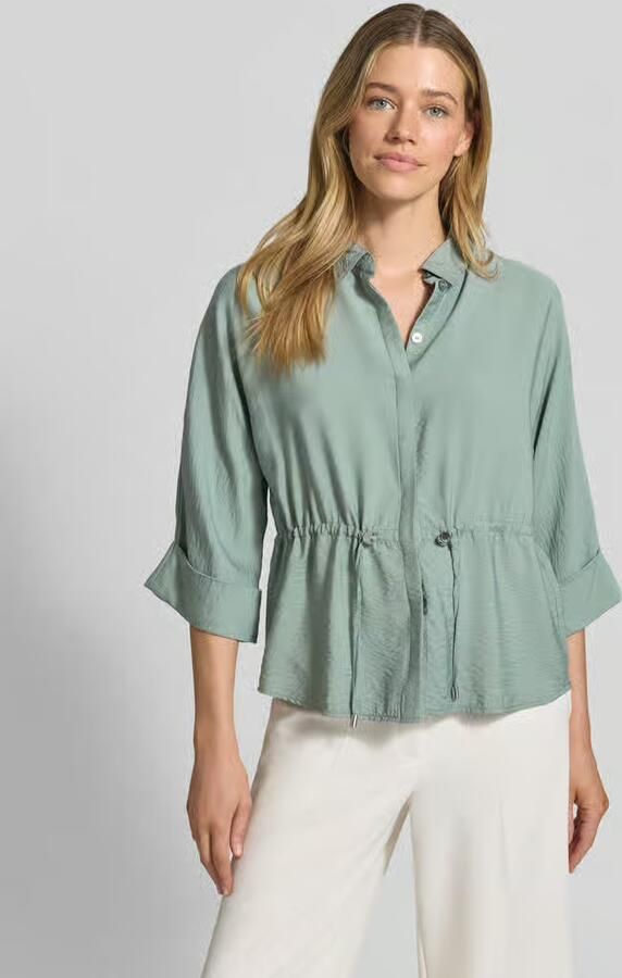 Betty Barclay relaxed fit blouse van viscosemix met platte kraag - Foto 4