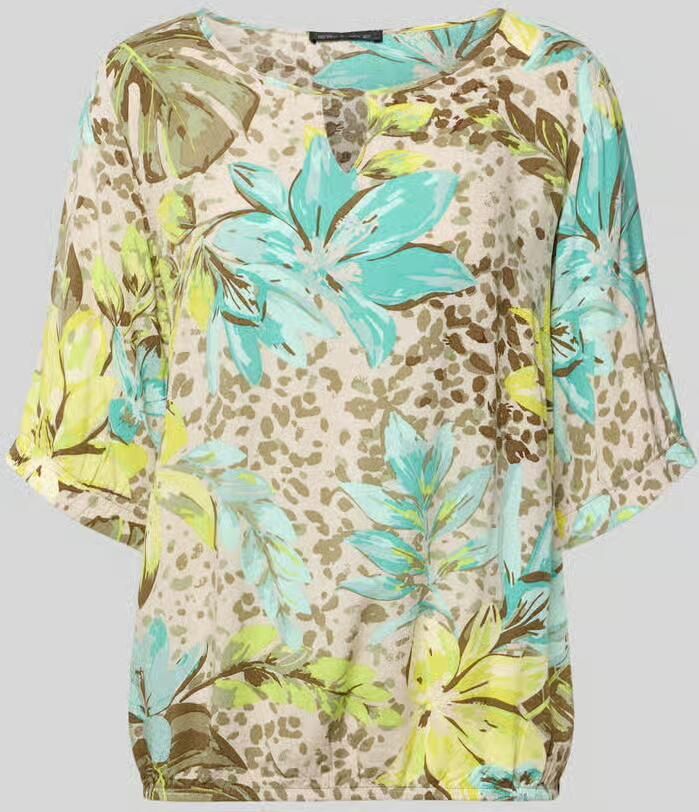 Betty Barclay relaxed fit blouseshirt van viscose met druppelvormige hals - Foto 2