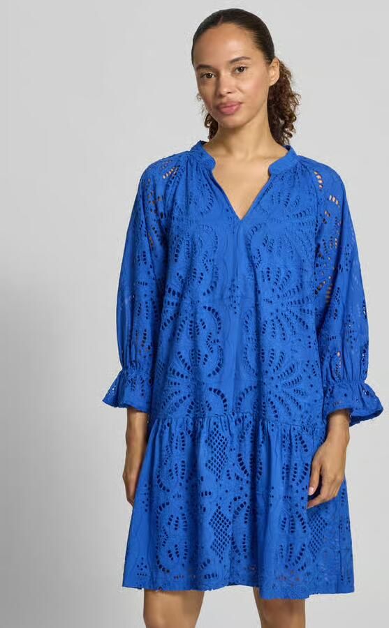 Betty Barclay relaxed fit jurk in knielengte met florale all-over opengewerkte stiksels - Foto 4
