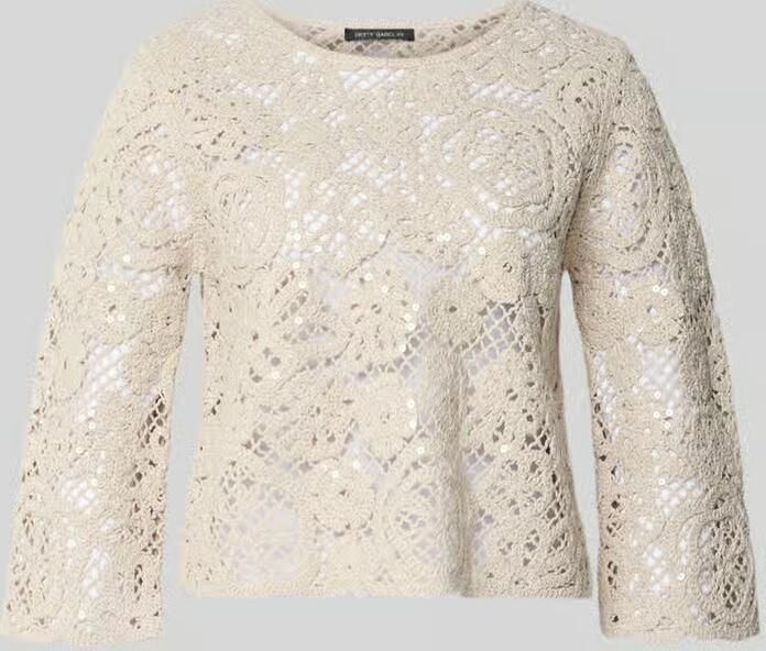 Betty Barclay relaxed fit pullover in tricotlook met all-over paillettenafwerking - Foto 2