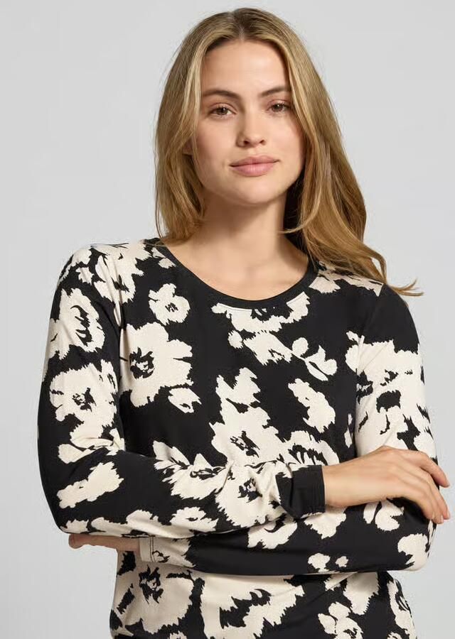 Betty Barclay Shirt met lange mouwen in all-over look met ronde hals - Foto 2