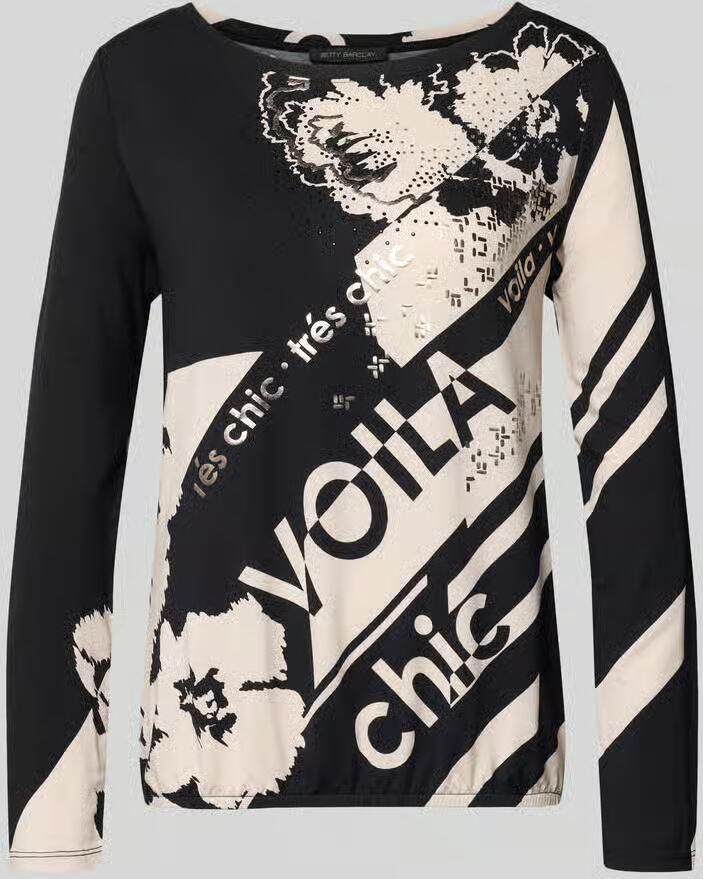 Betty Barclay Shirt met lange mouwen van een mix van viscose en elastaan met ronde hals