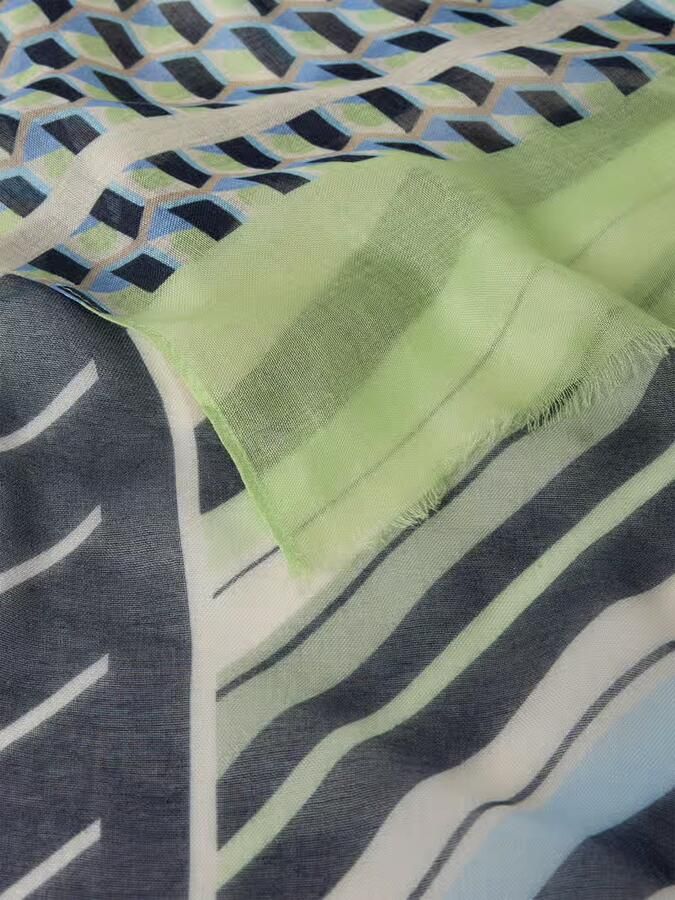Betty Barclay Sjaal van pure viscose met boord met franjes