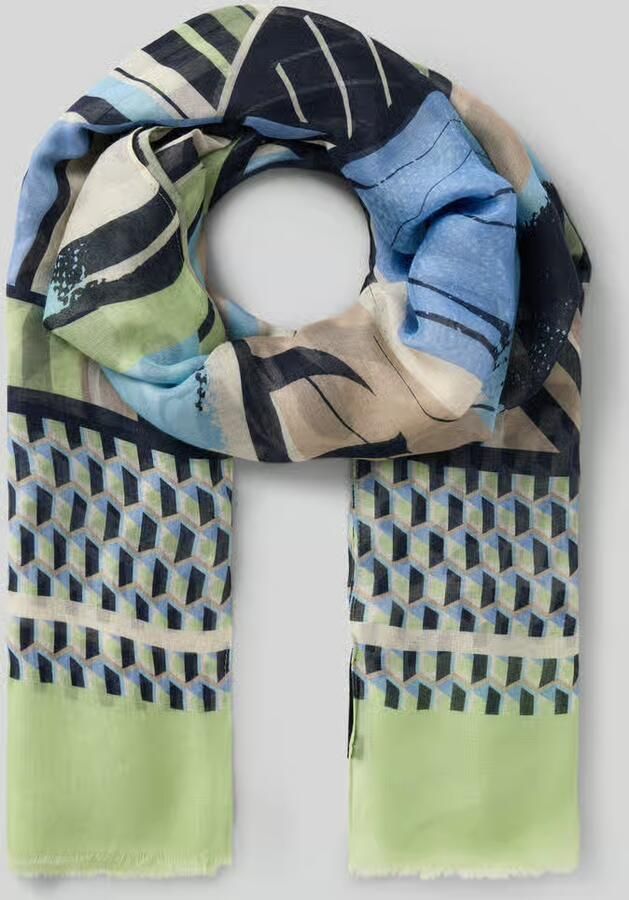 Betty Barclay Sjaal van pure viscose met boord met franjes - Foto 2
