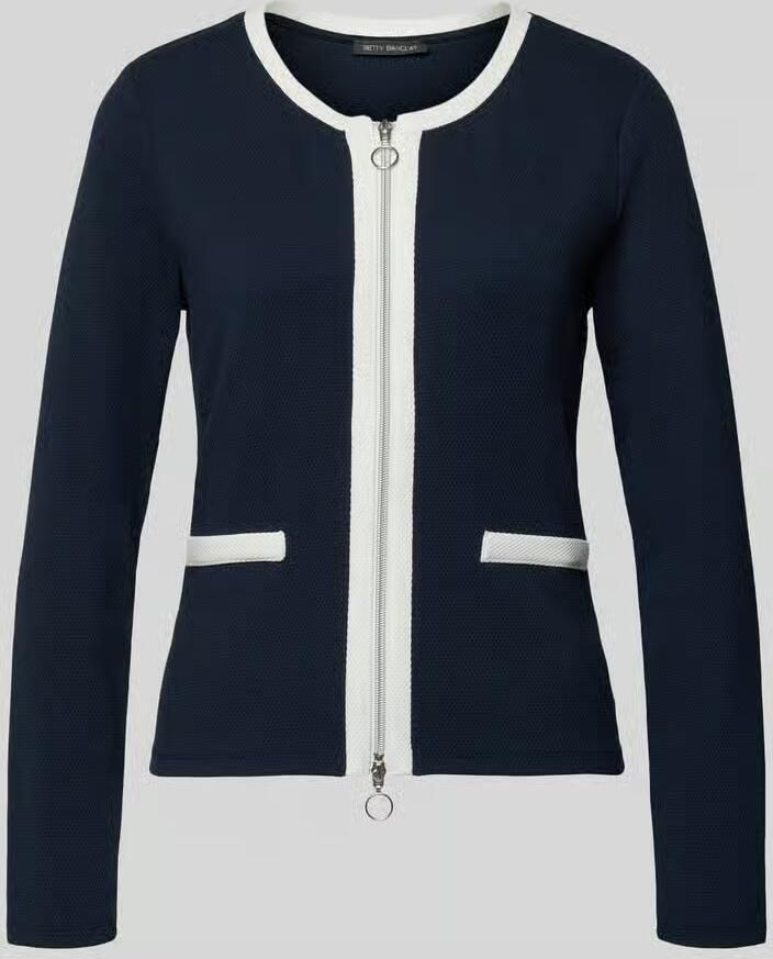 Betty Barclay Slim fit jack met viscose in gebreide look