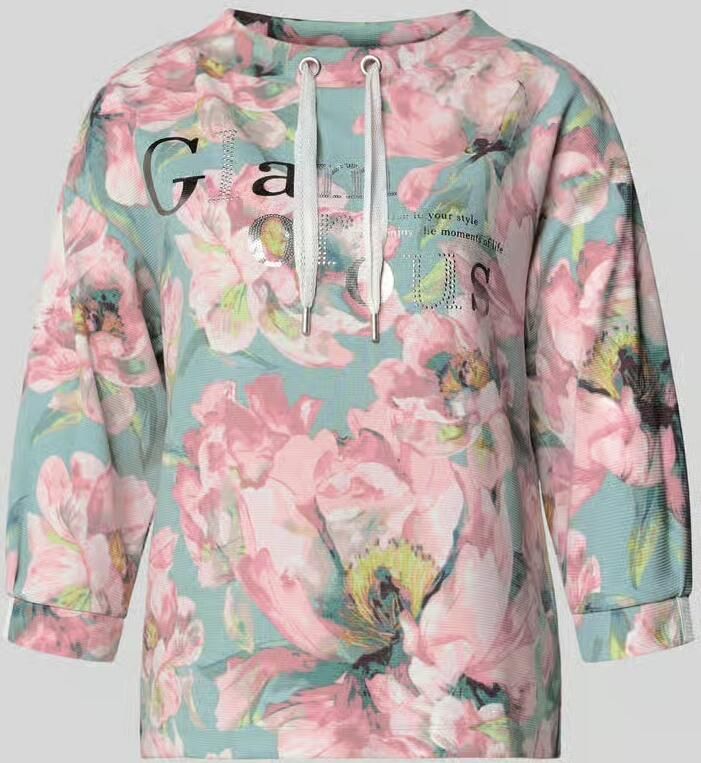 Betty Barclay sweatshirt met 3 4-mouwen en trekkoord - Foto 2