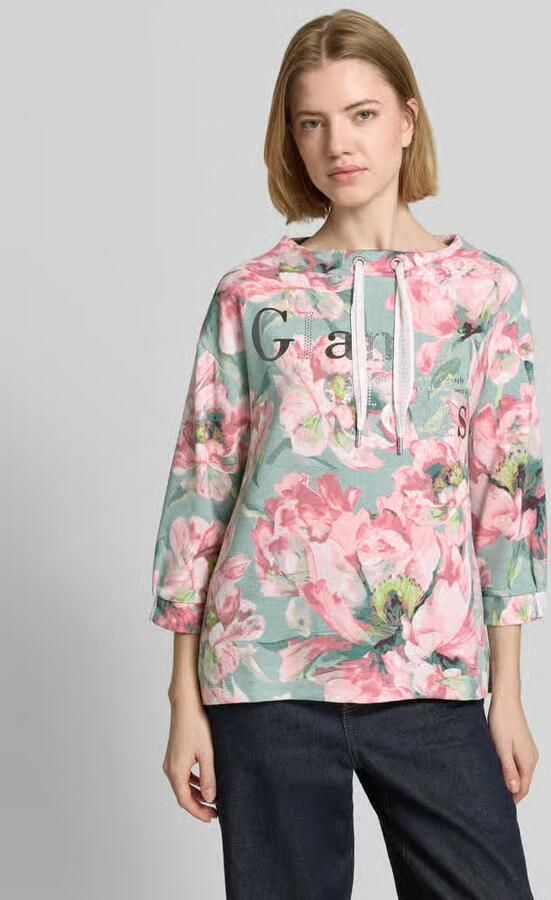 Betty Barclay sweatshirt met 3 4-mouwen en trekkoord - Foto 3