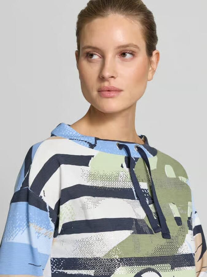 Betty Barclay Sweatshirt van viscosemix met ronde hals en tunnelkoord