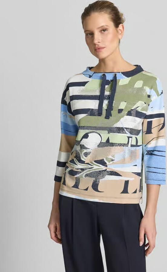 Betty Barclay Sweatshirt van viscosemix met ronde hals en tunnelkoord - Foto 3
