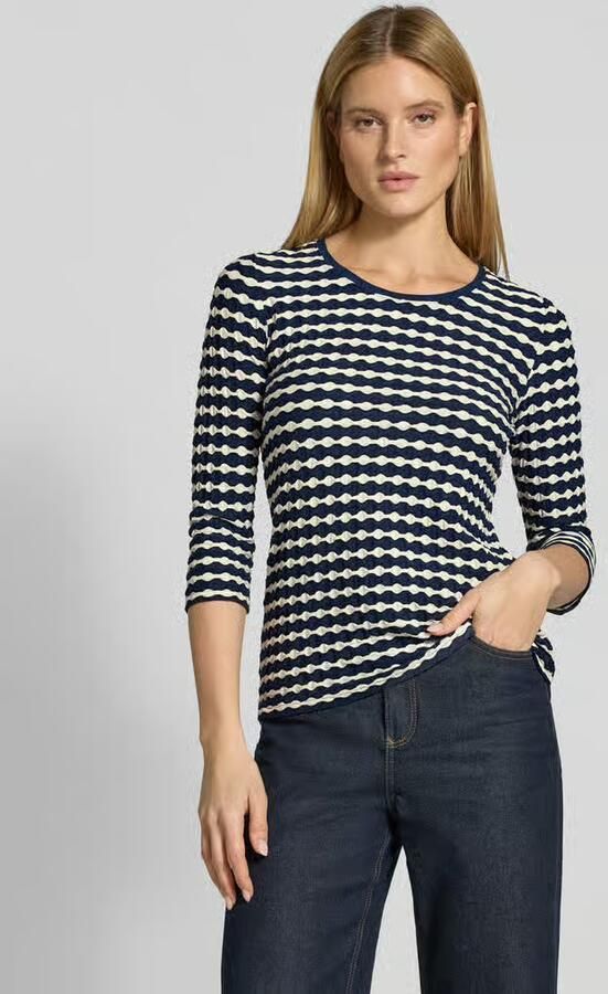 Betty Barclay Gestreept Basic Shirt met 3 4 Mouwen Blue Dames - Foto 2