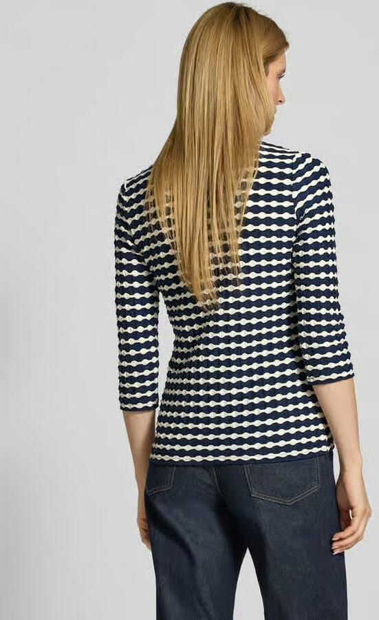 Betty Barclay Gestreept Basic Shirt met 3 4 Mouwen Blue Dames