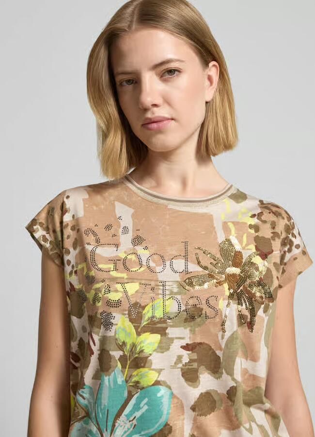 Betty Barclay T-shirt in all-over look met siersteentjes