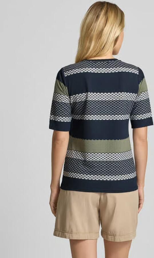 Betty Barclay T-shirt met geribde ronde hals