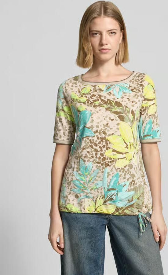 Betty Barclay T-shirt van mix van katoen en modal in all-over look - Foto 2