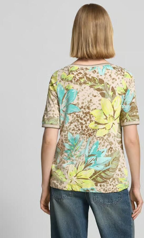 Betty Barclay T-shirt van mix van katoen en modal in all-over look - Foto 3
