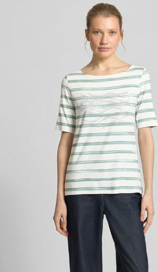 Betty Barclay T-shirt van mix van viscose en elastaan met siersteentjes - Foto 4
