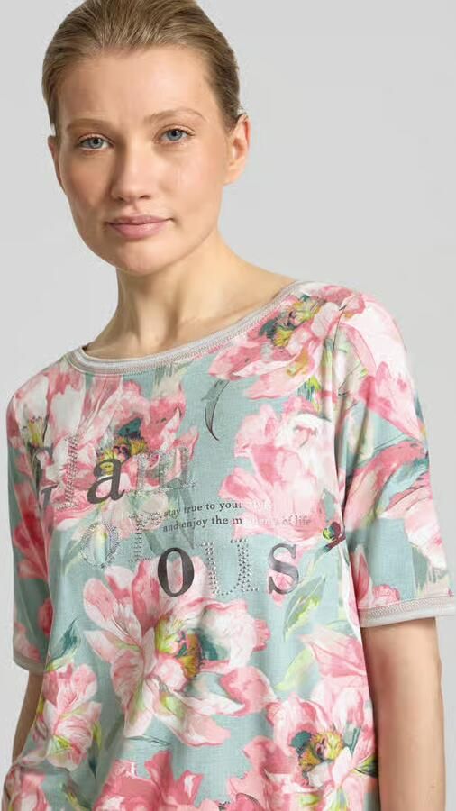 Betty Barclay T-shirt van mix van viscose en elastaan met statementprint