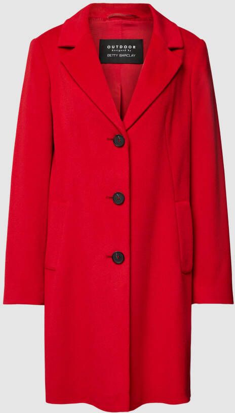 Betty Barclay Elegante wollen jas met reverskraag Red Dames