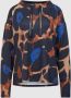 Betty Barclay hoodie met panterprint en studs donkerblauw bruin - Thumbnail 1